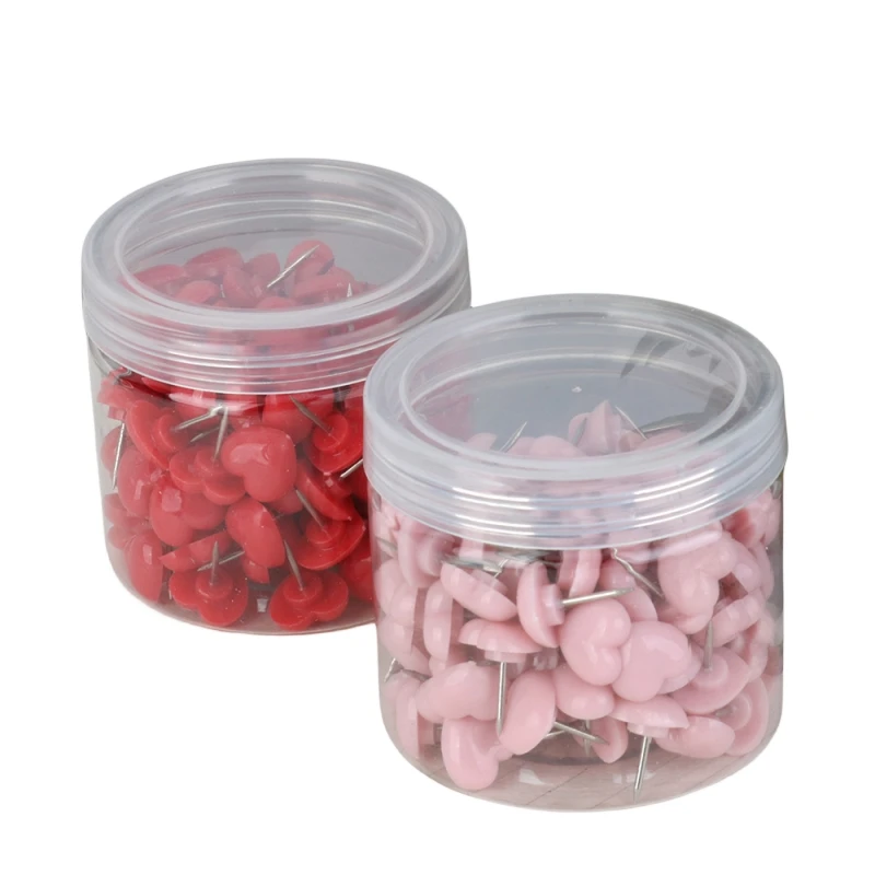 Heartshaped transparent pushpins Plastic thumb tack Transparent cute thumbtack Decorative  photo ground  Home school office pin