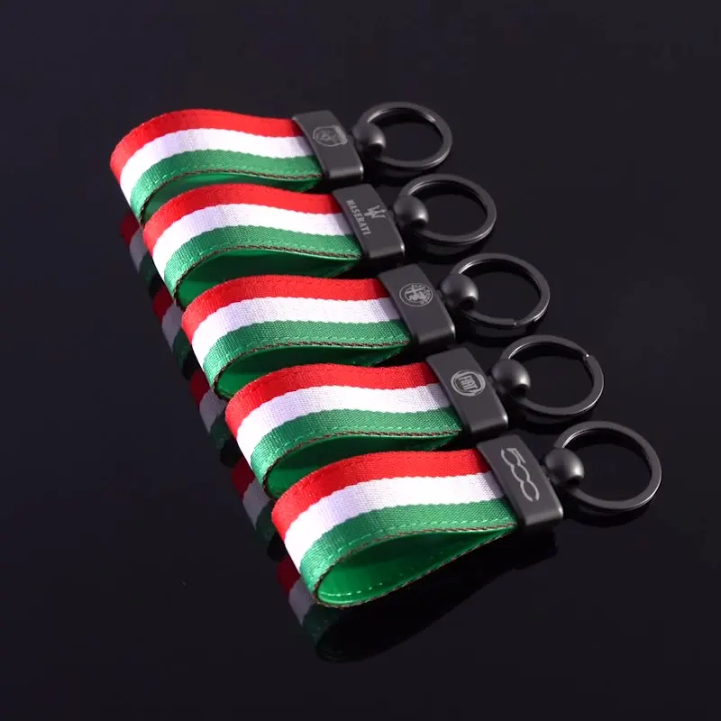 Alfa Romeo Fiat Abbas Maserati Nylon keychain pendant with car logo