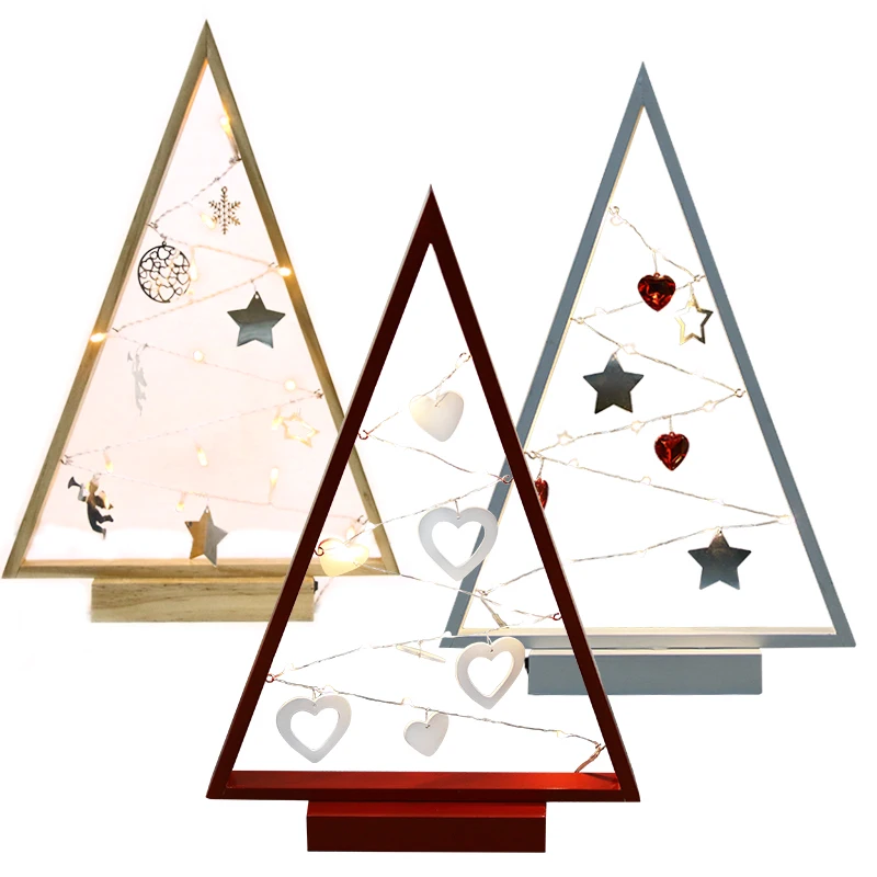 15L Warm White LED Wooden Christmas Tree rustic christmas decorations light