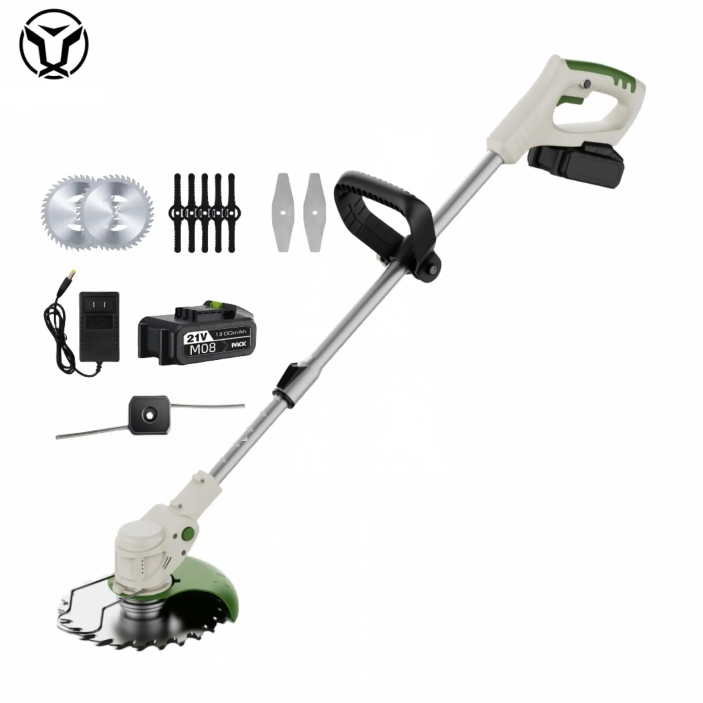 YUTUO Industrial DIY 200W 21V Diamond Blade grass trimmer Cordless Telescopic Handle Power Source Battery Electric Lawn Mower