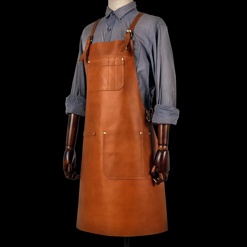 CHANGRONG Custom high quality vintage butcher carpenter work Genuine leather apron
