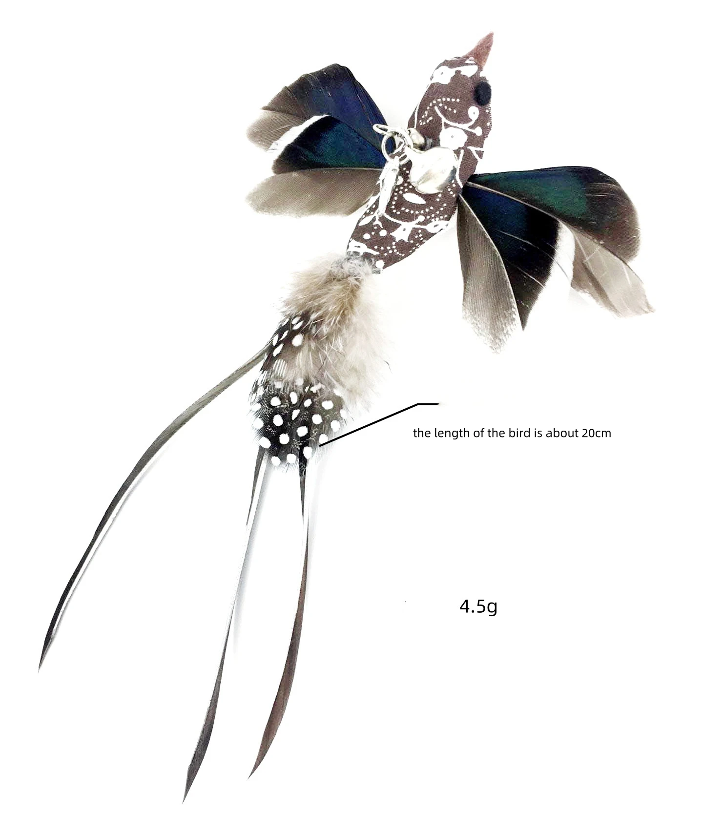OEM Juguete de la varita del gato Cat Teaser Wand Toy Cat Teaser Steel Wire Simulation Bird Rotating Feather Stick Cat Toy