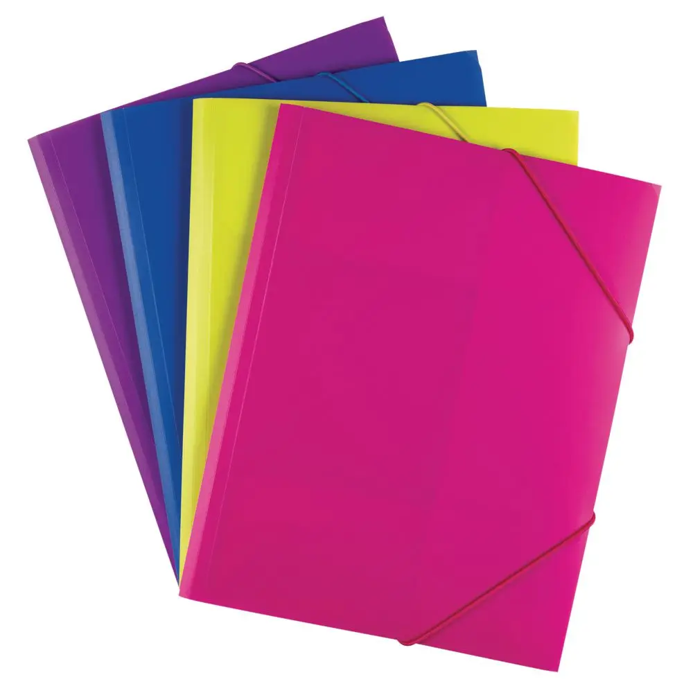 Plastic Expanding File Folder Document Organizer With Elastic Cord and Button Closure Expansion Expandable Wallet