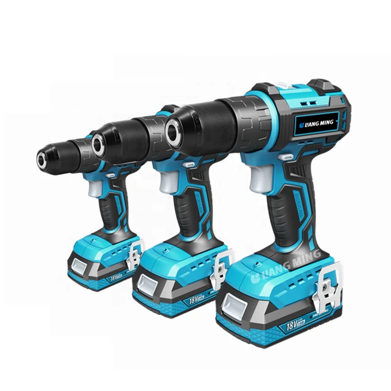 Portable Electric Power 18V Lithium Battery Cordless Brushless Impact hammer Drill press tool set combo kit model CD-B0518-2T