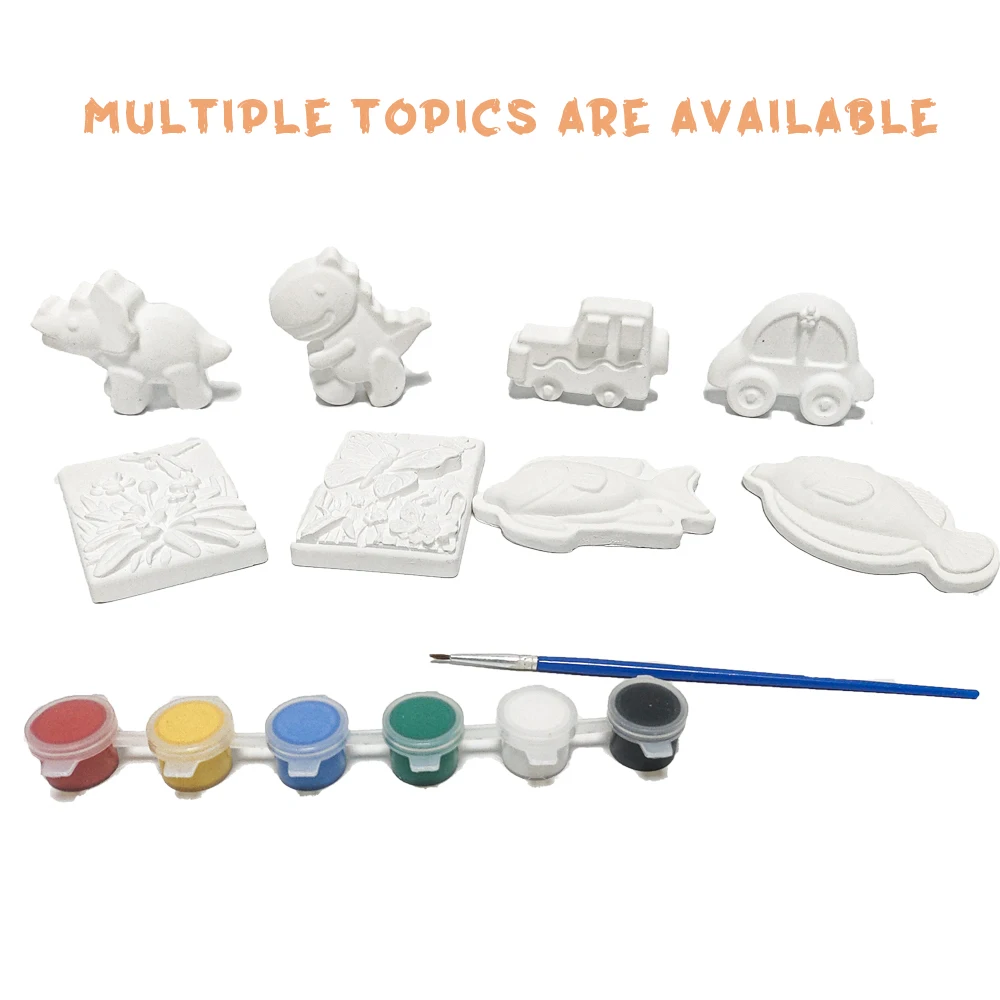 Paint Your Own Plaster Mold Figurines Plaster Painting Set Gift Toys for 3+ Years Ceramic Figurines to Paint