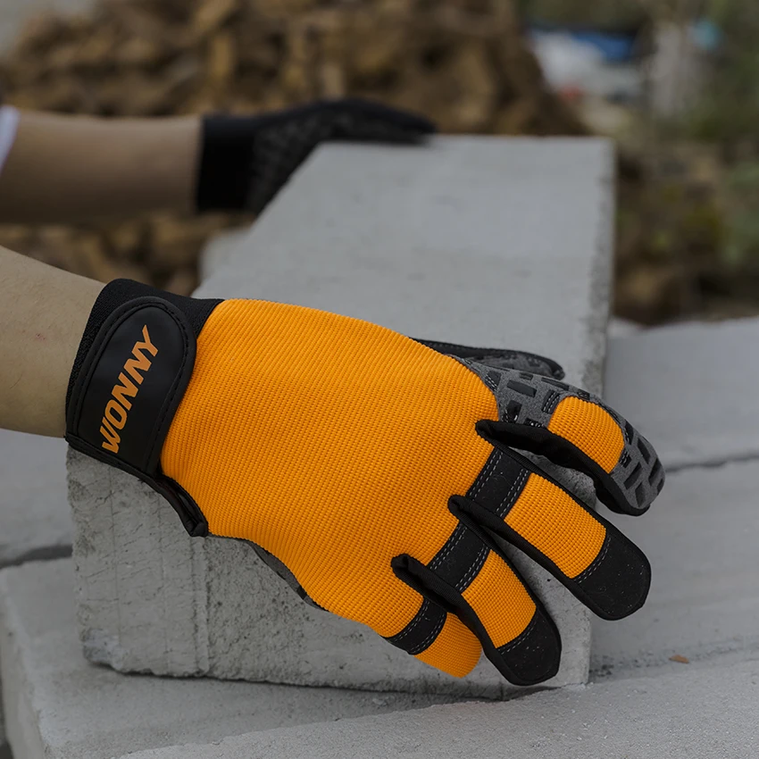 Leather Hand Gloves Factory Price Manufacturer Wholesale Mechanic Safety Tools Anti-Shock Mechanical Work Gloves
