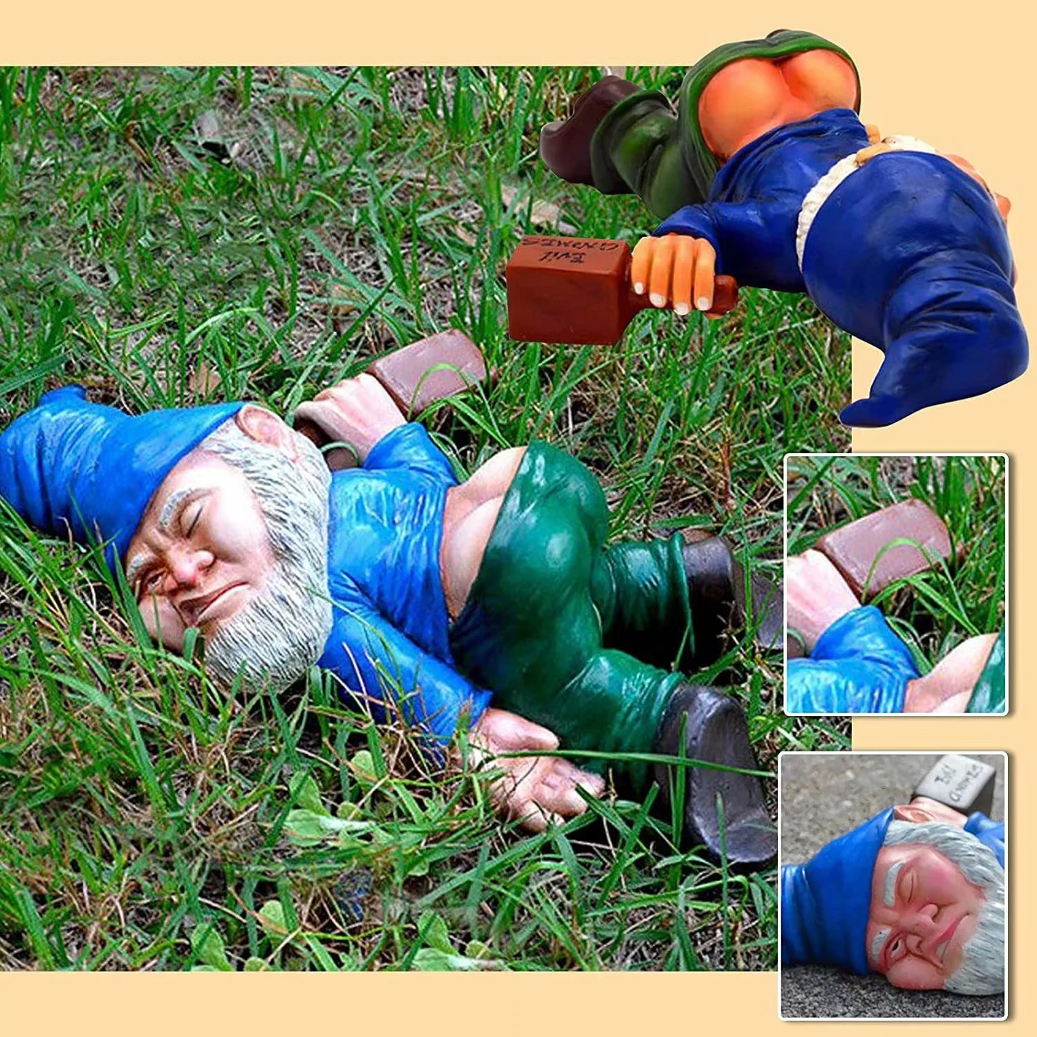 Top Grace  Funny Drunk Gnomes Garden Decor Naughty Dwarf Garden Gnome Statue Sculpture for Outdoor Garden Decorations