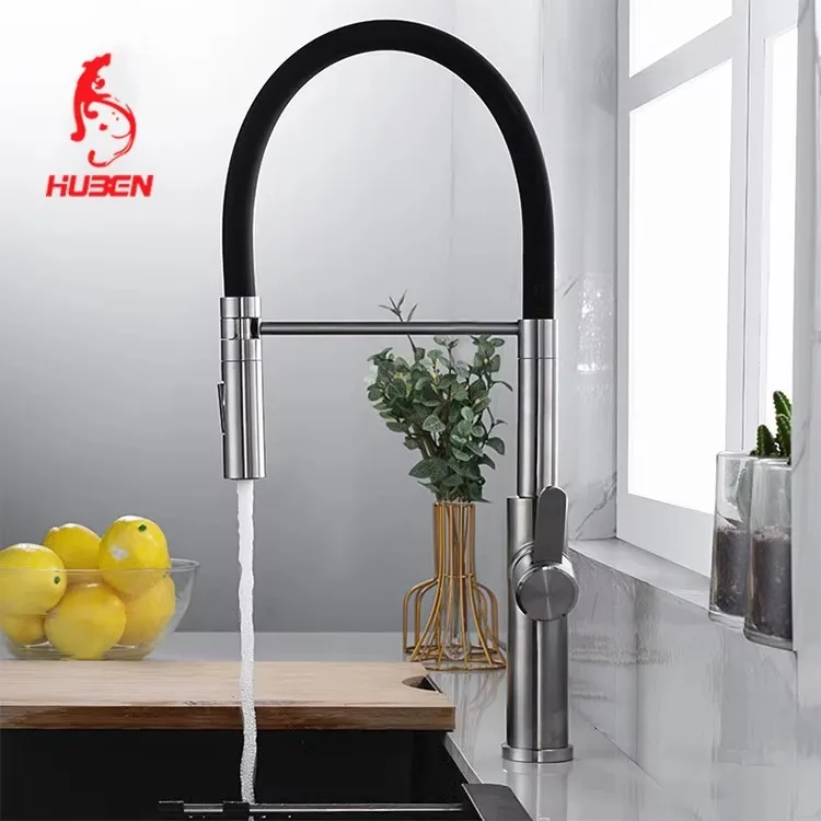 High quality modern brass drop down kitchen faucet, hot and cold mixed kitchen sink faucet