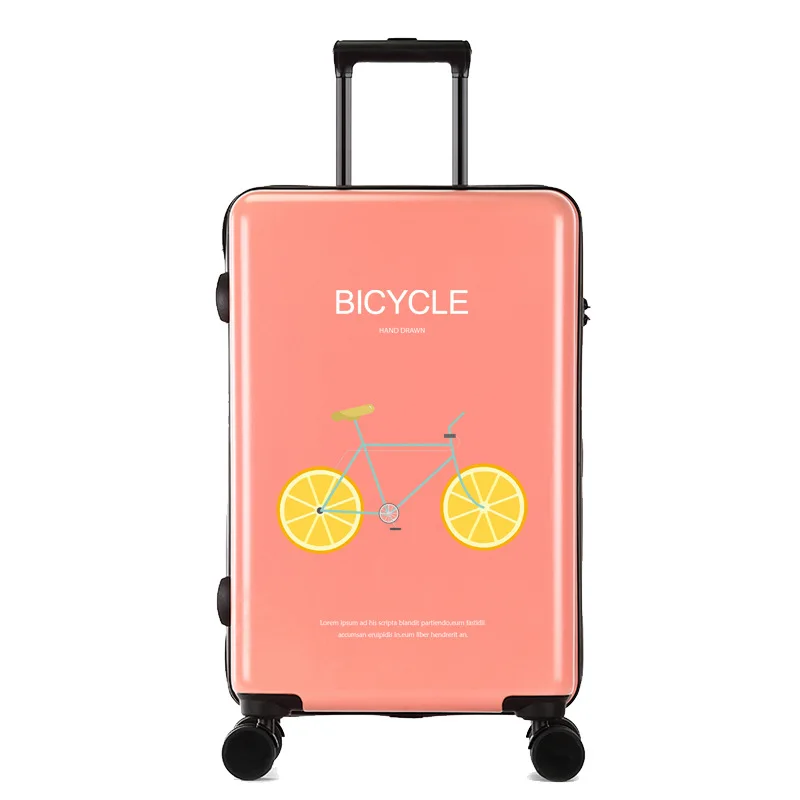DIY UV Printed Trolley Cartoon Cabin Travel Luggage Suitcase SPINNER Color TPU Customized ABS OEM Long-distance Travel Women 100