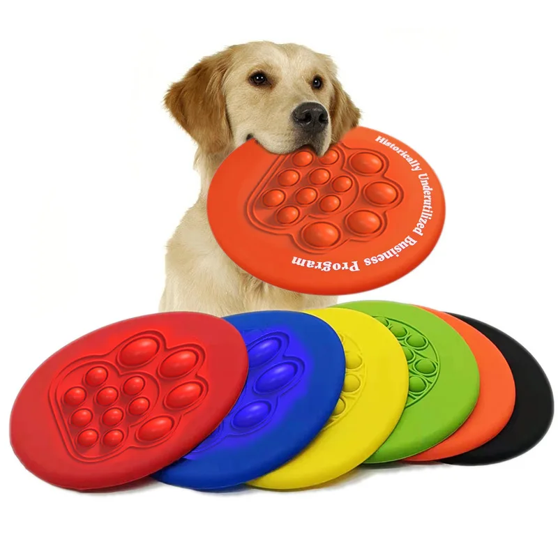 New Durable Rubber Pet flying disc Toy Floating Outdoor  flying disc Training pet Toy
