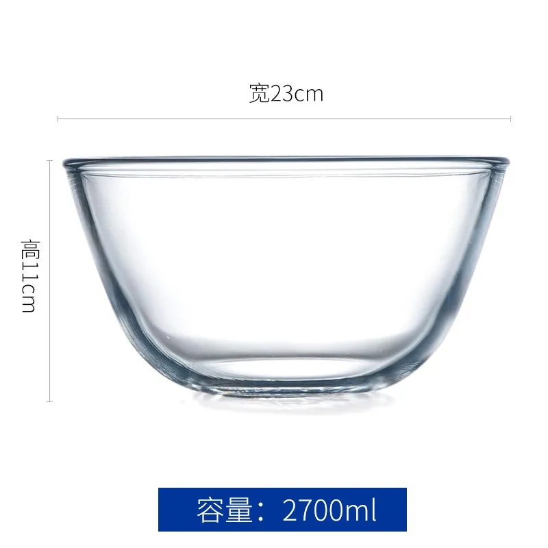 Hot selling high borosilicate glass mixing bowl glass salad bowl six size