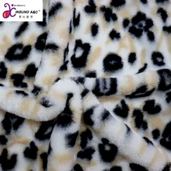 Top Quality Fur Rabbit Fur Fabric Letter Printing  Polyester Plush Fabric For Coat Material