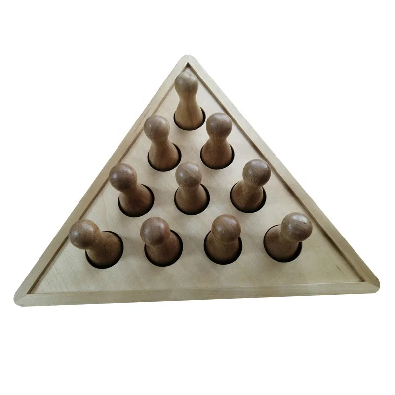Wooden Bowling Pin Triangle with bowling Pins Play in Shuffleboard Table