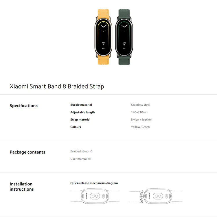 Xiaomi Watch Strap Original Xiaomi Smart Band 8 Braided Strap