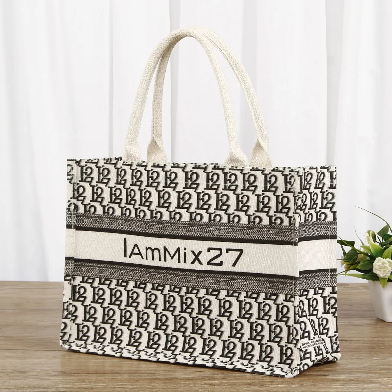 Индивидуальный Пользовательский логотип печать Роскошная Высококачественная модная Подарочная ламинированная хлопчатобумажная Холщовая Сумка-тоут