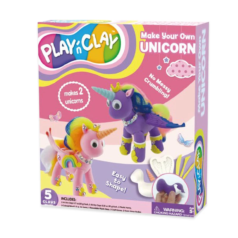 make your own unicorn kids crafts diy modeling clay super light soft air dry clay kit
