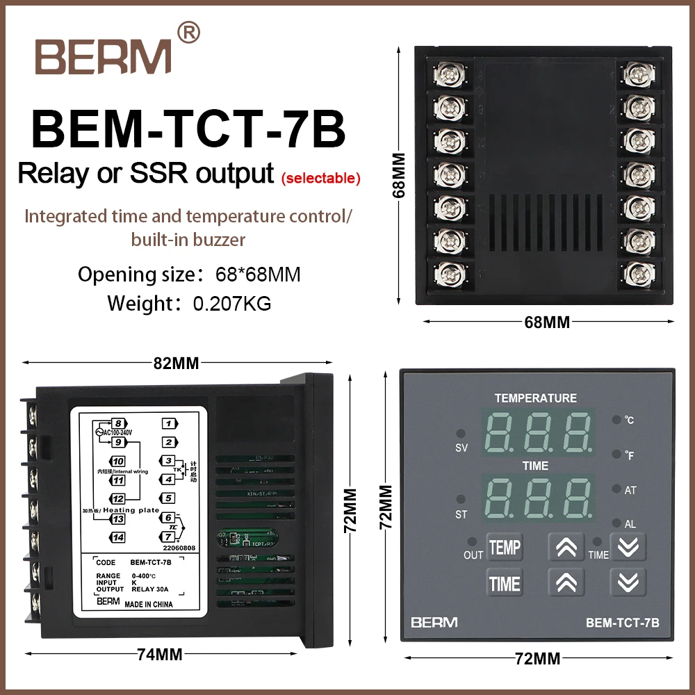 Temperature and time integrated controller digital display temperature control instrument Thermostat temperature controller