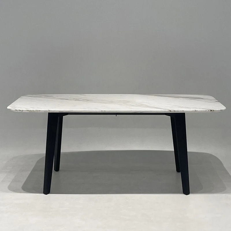 Nordic Dining Room Furniture Italy Imported Solid Wood Ash Table Legs Cream White Nature Marble Top Luxury Dinning Table Modern