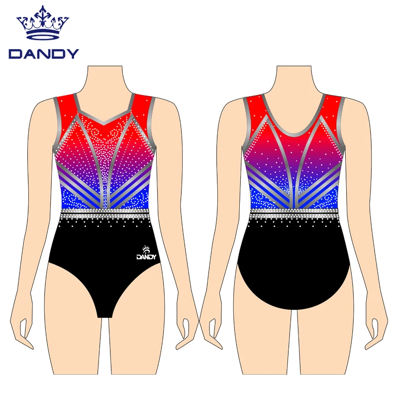 Custom high quality kid clothes gymnastics leotards children sexy school girl dance wear