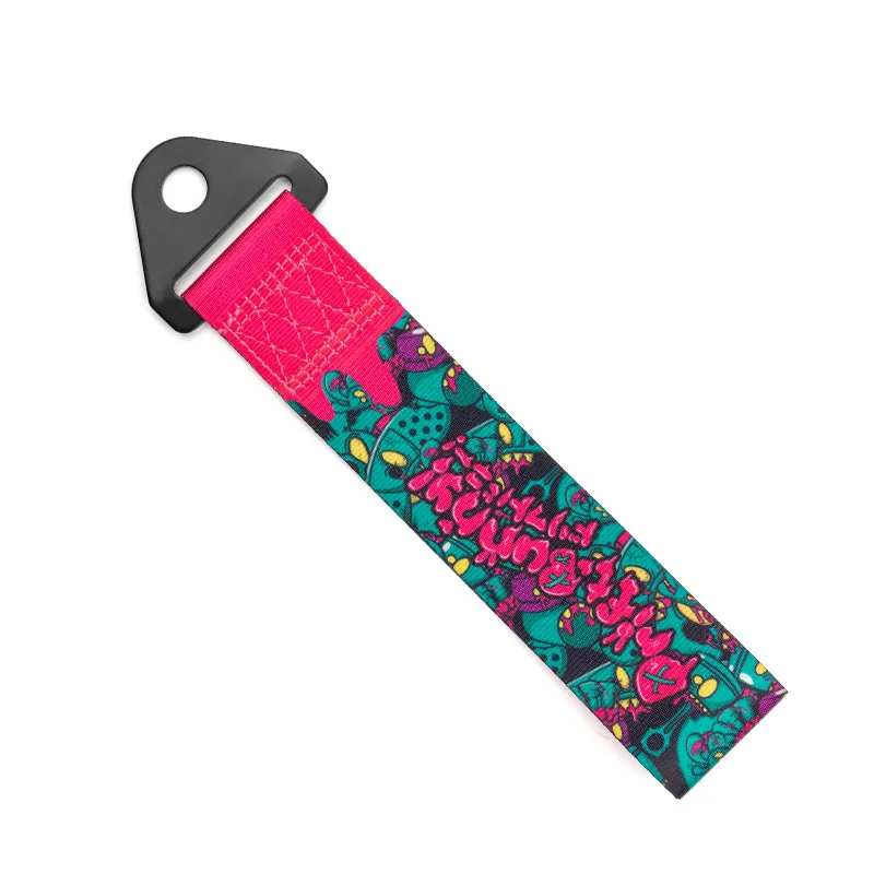 Customized logo pink nylon webbing racing car tow straps for toyota