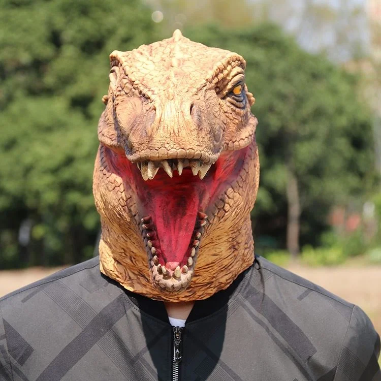 Dragon Novelty Props Animal Cosplay Costume Mask Dragon Full Head Latex Scary Dinosaur Party Mask For Kids Adult
