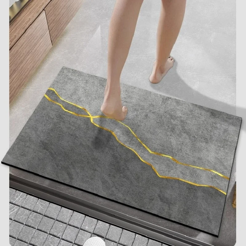 (Chakme) alfombra de bano rollable stone bath mat absorbent bathroom mat print modern style