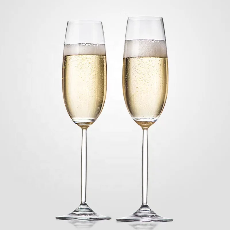 7oz crystal glass insulated champagne flute wedding clear red champagne glass cup wine and champagne glasses