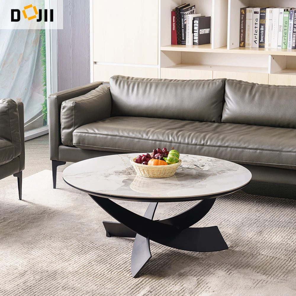 Living Room Coffee Desk Black Legs Metal Low Minimalist Travertine Side Table Center Hotel End Table Small Sofa Table