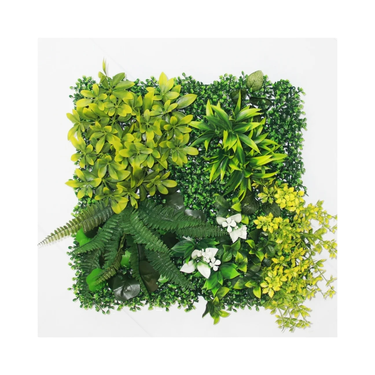 Outdoor UV-Certified Artificial Boxwood Green Hedges Lawn Wall Fence Panel Glass PE Outdoor  Artificial Foliages Grass