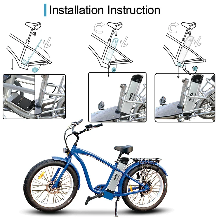 Electric bike battery rear rack 48v 16ah lithium ion battery ebike rear rack 18650 ebike battery for bke