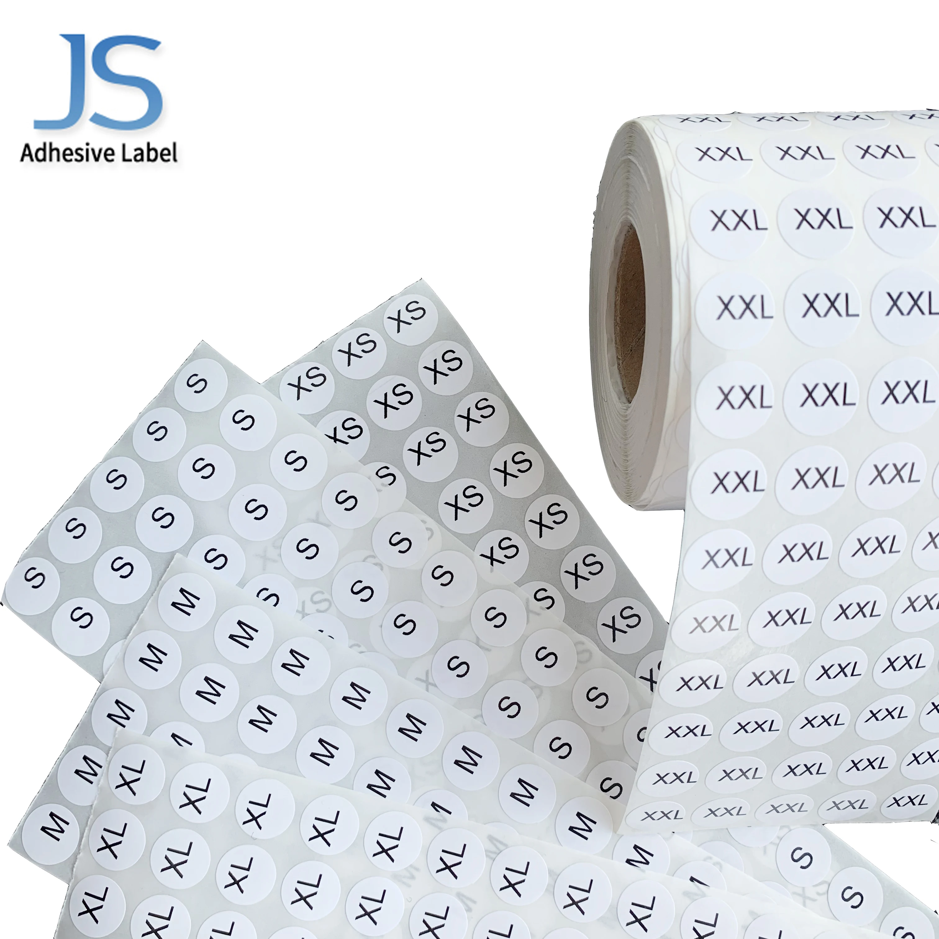 Bulk Round Clothing Size Custom Stickers For Garment Label