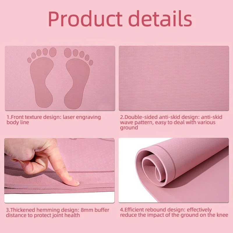 Exercise Yoga Jump Rope Mat 8mm Soundproof Home Fitness Mat Sport Jumping Mat Rope Skipping Pad Thickened Shock Absorption