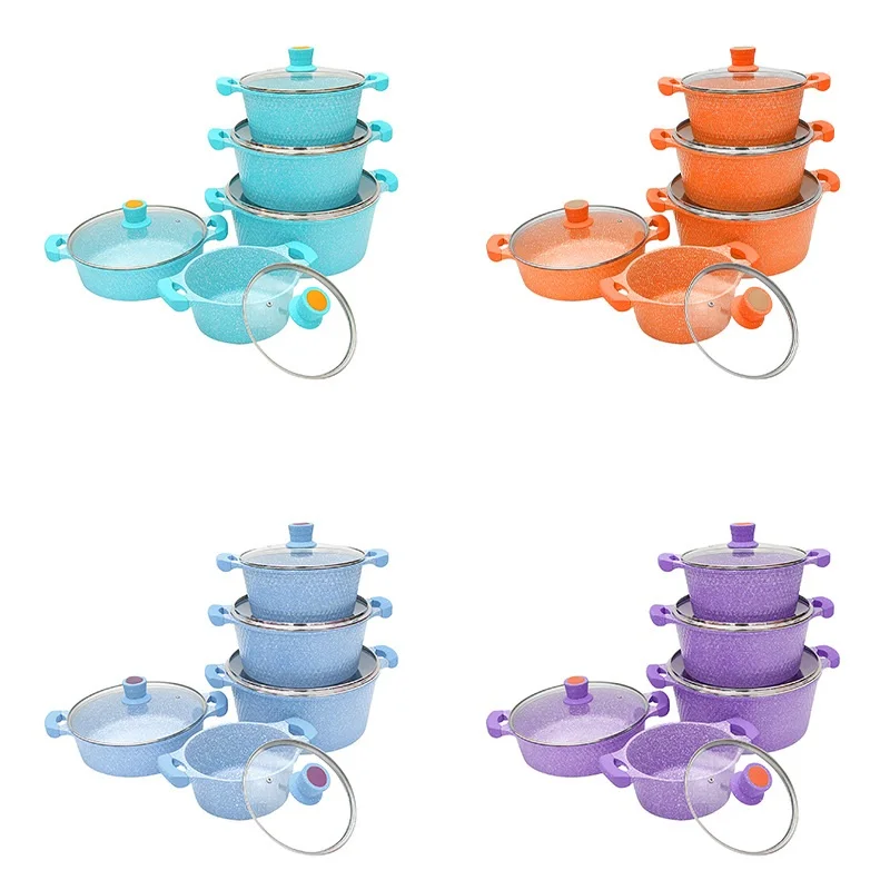 High temperature resistance Eco-friendly Long-lasting Nonstick Cookware Sets Aluminum Cooking Soup Pot