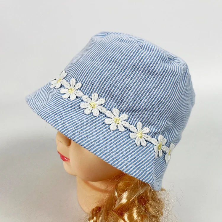 OEKO-TEX High Quality Custom Kids Bucket Hat Cute Flower Sun Hat