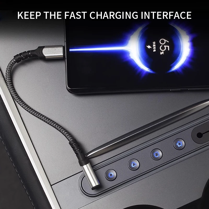 For Tesla model3 Y Console docking station central control HUB USB charging cable adapter Modified decorative accessories