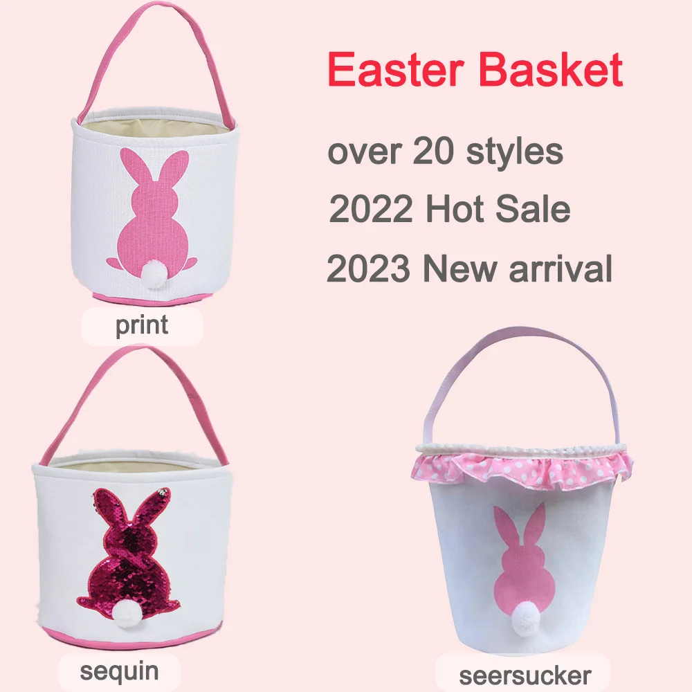 2023 Easter Decoration Bunny Print Basket Blanks Bunny Toys Diy Easter Basket Eggs