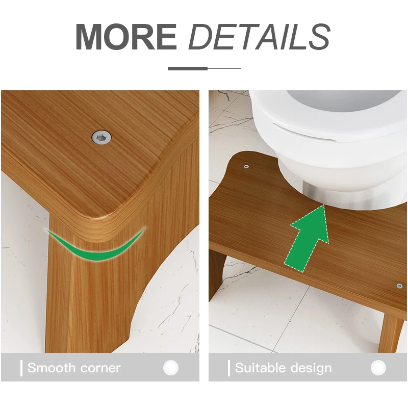 Toilet stool toilet squat solid wood step adult non-slip increased stepping on the footstool