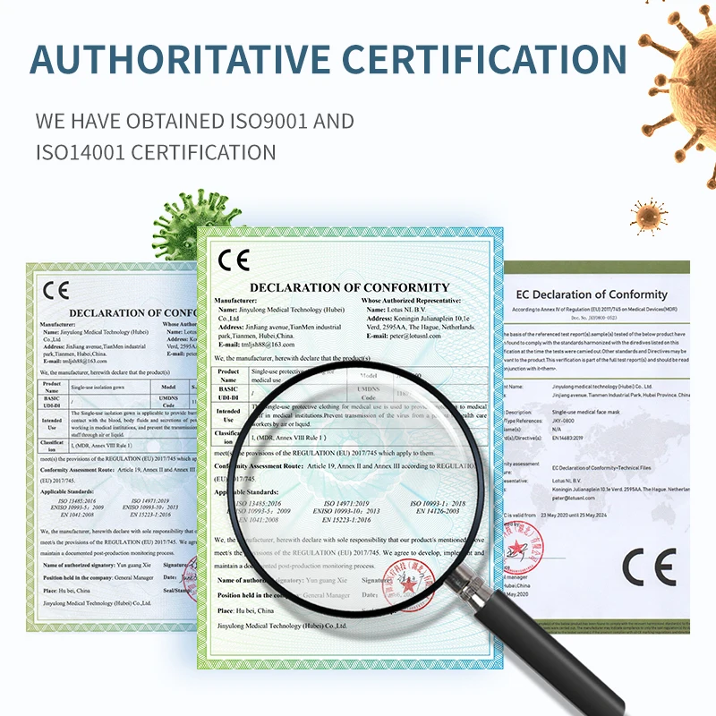 Oem Personal Chemical Protective Clothing Sterile Medical Protective Clothing Safety Non Woven Disposable Adult CE White EOS SF