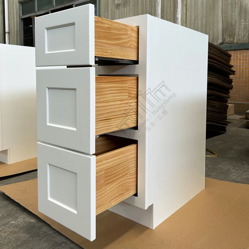 Wholesale Kitchen Cabinets Flat Pack American Modern Design Shaker Cabinet US Kitchen Base Cabinets With Solid Wood Door