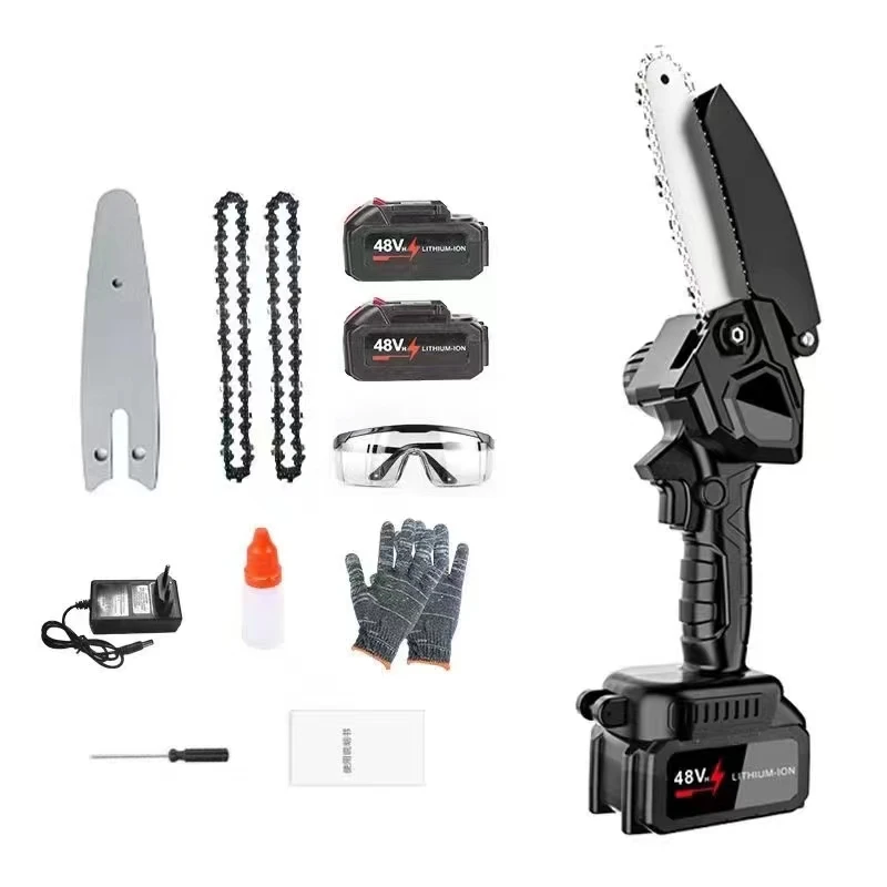 Mini Chainsaw 8 inch Electric Chain Saw Battery Powered Handheld Chainsaw for Trees Branches Trimming Wood Cutting