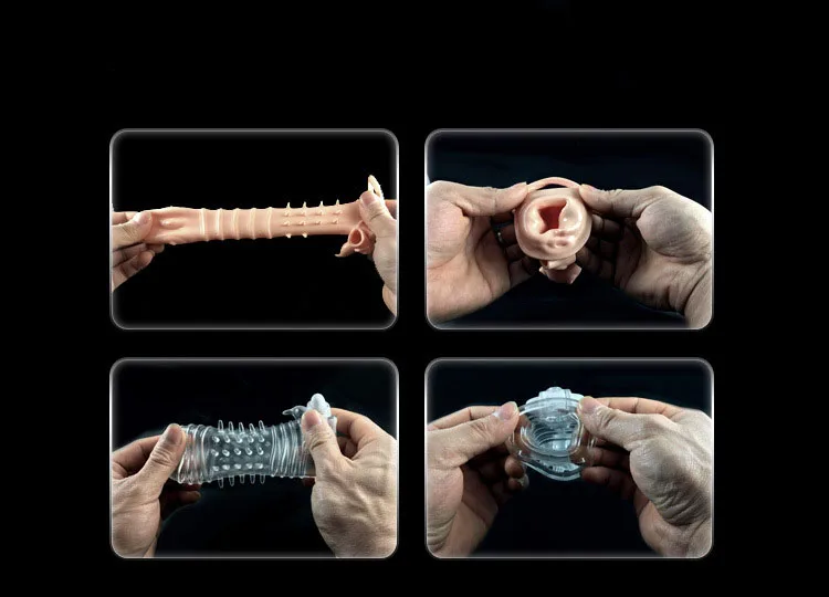 Female G Spot Stimulation Orgasm Condom Extended Penis Sleeve Vibrating Crystal Sleeve For Men