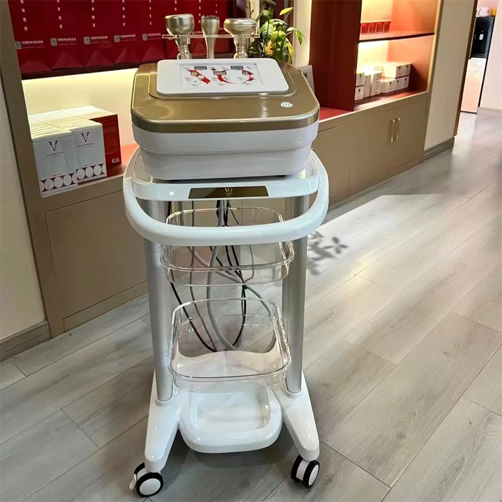 Hot Sale Aluminum salon trolley Stand Glass Beauty Metal Locking Salon Trolley