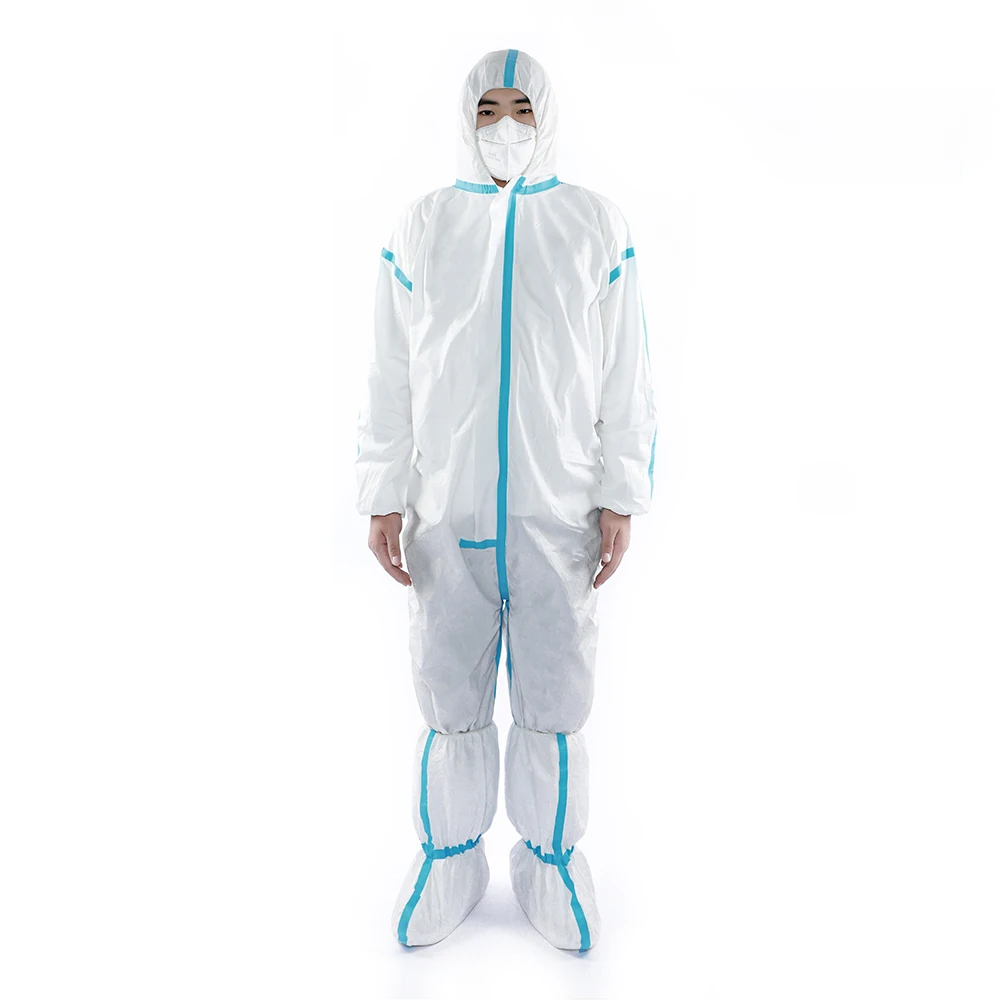 Microporous ppes Suit Medical Disposable Coveralls Worksuits Hazmat-Suit Coverall Gown Type 5/6