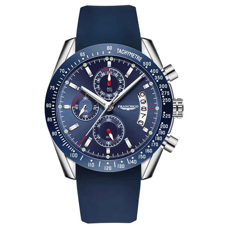 Drop Shipping Silicon Sports Watch Bands Mens Luxury Wristwatch Chronograph Quartz Watches