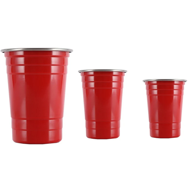 Pong Ping party пивные чашки алюминиевая металлическая чашка с индивидуальным принтом логотипа BPA бесплатно анодированные красочные 500 мл Красные 12 унций 16 18 20 кружки для вина