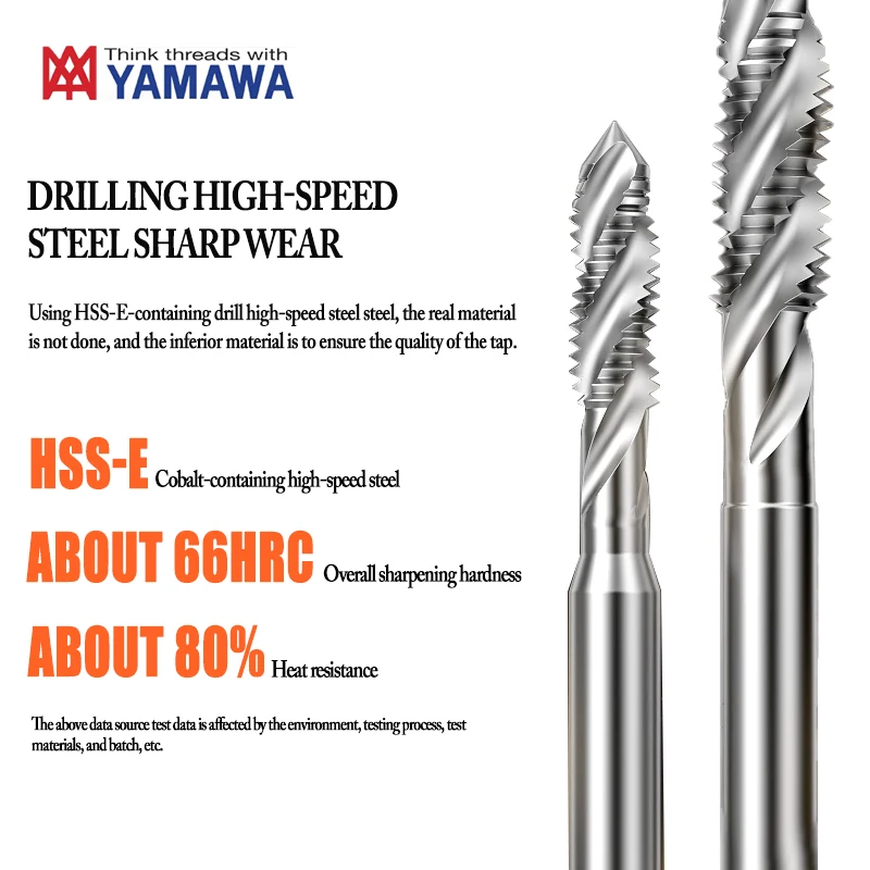 Japanese imported YAMAWA American standard spiral machine taps with cobalt, SP type, 1/4-20 3/8UNC UN British system taps