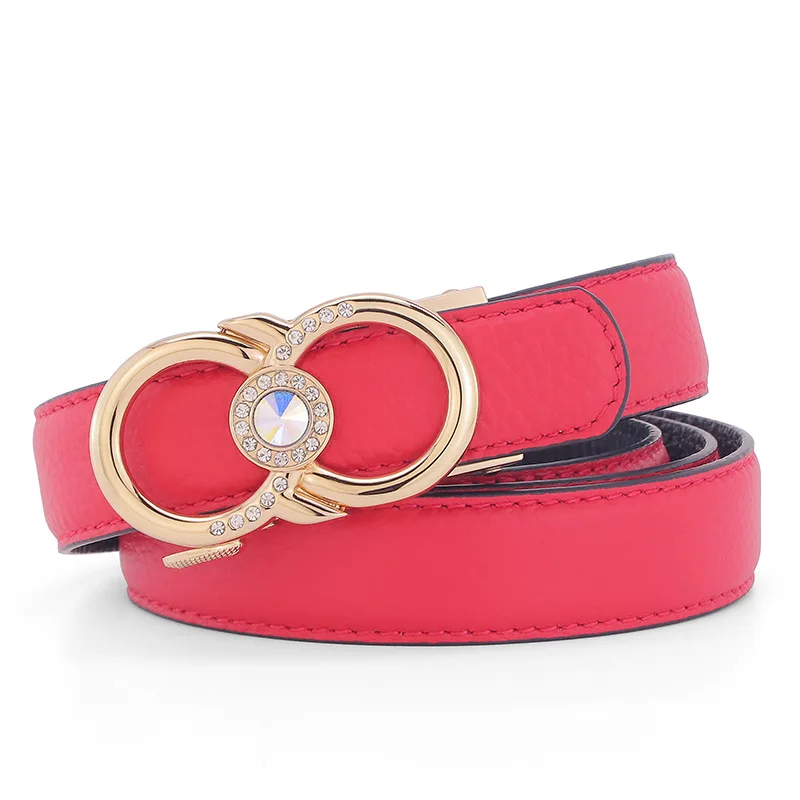 High quality 2.4cm width customized zinc alloy 8 shape logo crystal diamond easy clip removable automatic buckle belt for women