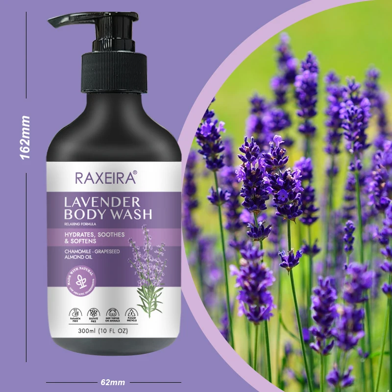 OEM/ODM Lavender Body Wash Moisturizing Liquid Soap Shower Gel Deep Cleansing Private Label Body Wash Lotion Shower Gel