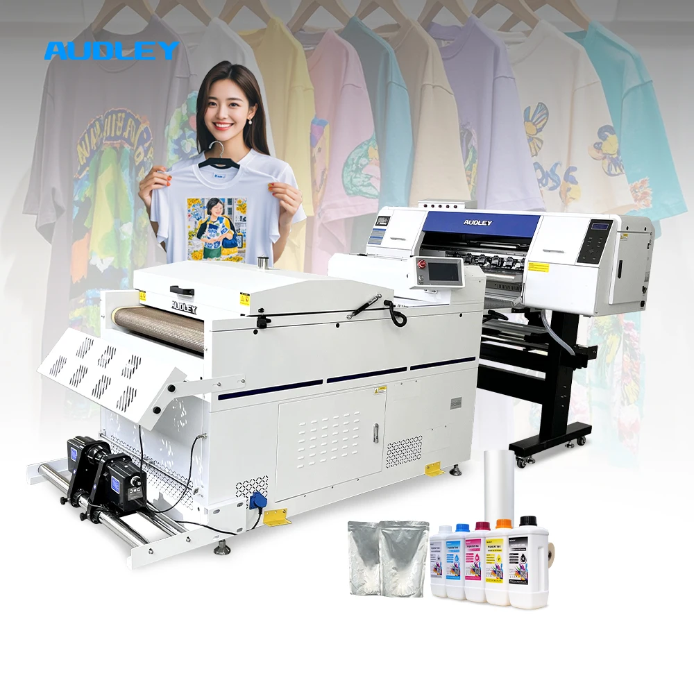 Audley dtf printer I3200 xp600 60cm dual head powder shaker impression dtf A3 transfers for tshirt printing machine