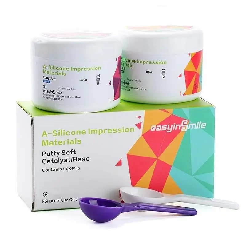 Easyinsmile Dental Silicone Impression Putty Dental Impression Material 400g Base 400g Catalyst